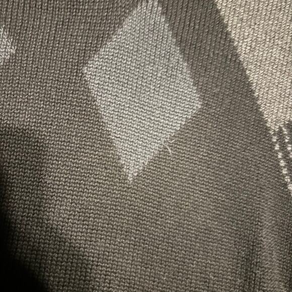 Calvin Klein Mens Quarter Zip Sweater Size L Black Gray Argyle - Picture 4 of 9